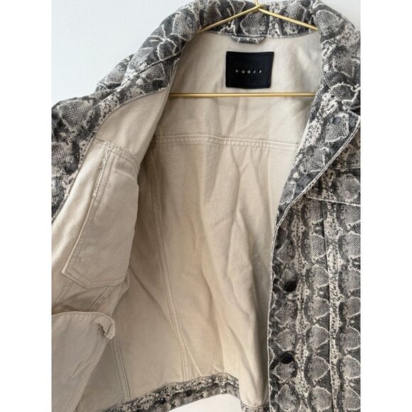 BLANKNYC Denim Trucker Jacket Snake Along Snakeskin Large - Picture 5 of 11